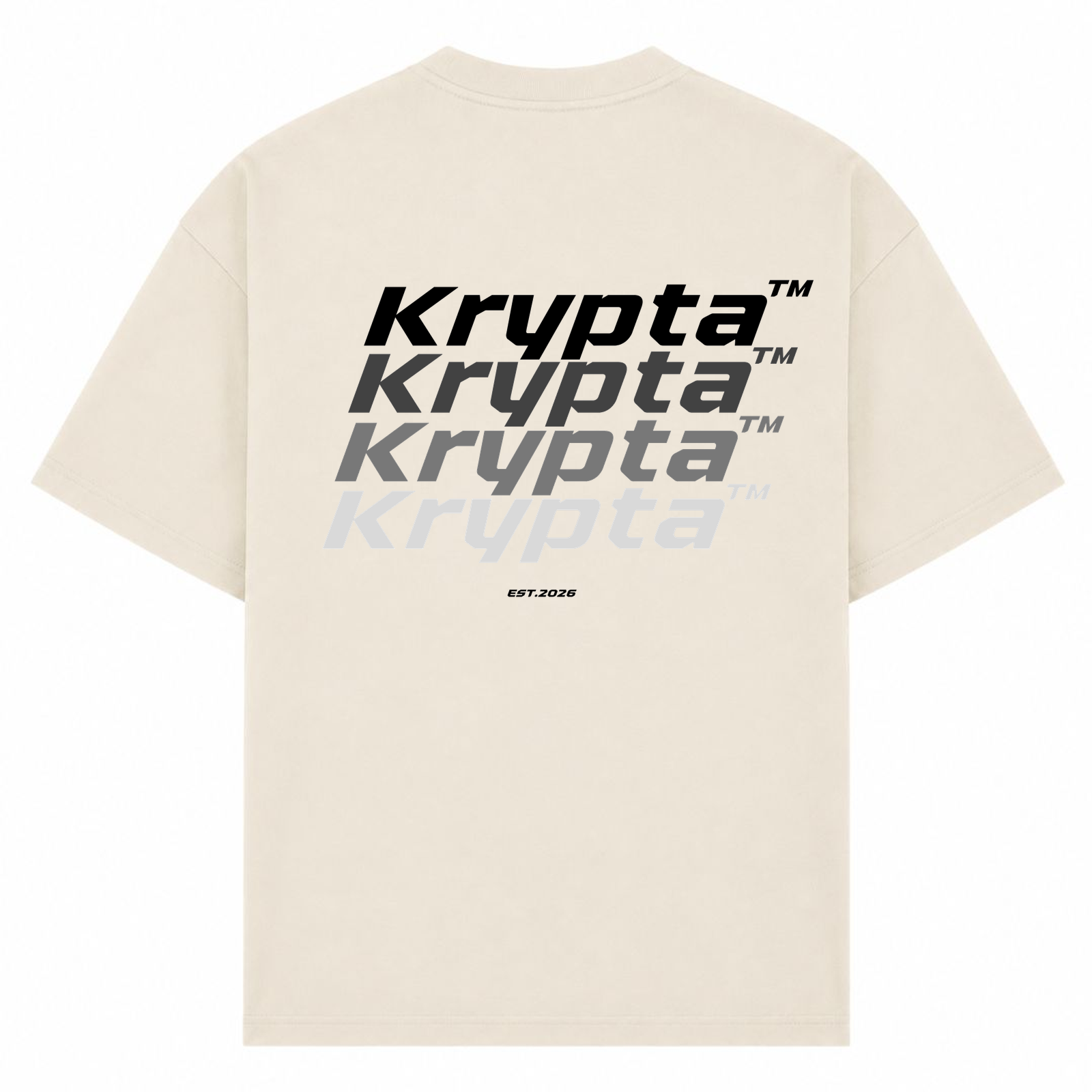 Krypta Signature Oversized Tee - Sand - Rueckseite