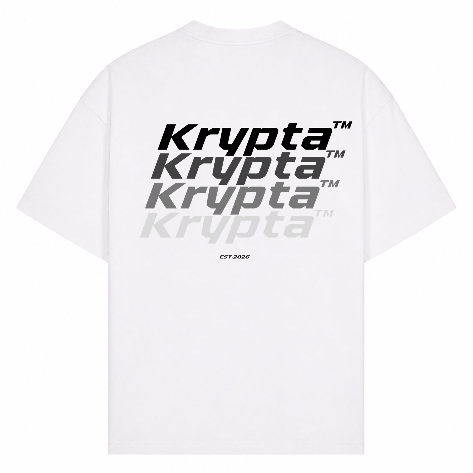 Krypta Signature Oversized Tee - Weiß - Rueckseite